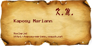 Kaposy Mariann névjegykártya