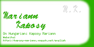 mariann kaposy business card